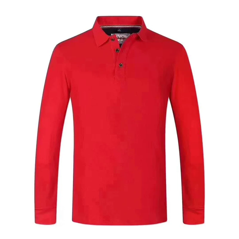 100%Cotton Long-Sleeve Polo Shirt