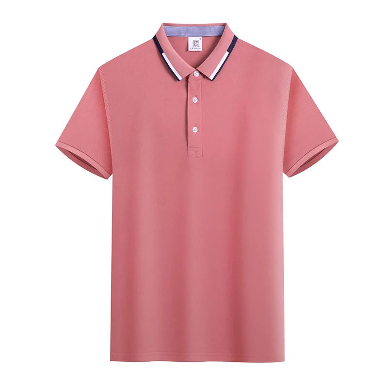 Ice Silk Figuredstripe Neck Polo Shirt